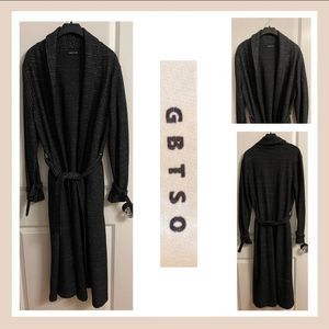 GBTSO Charcoal Grey/Black Wool Blend Tweed Duster Size Medium